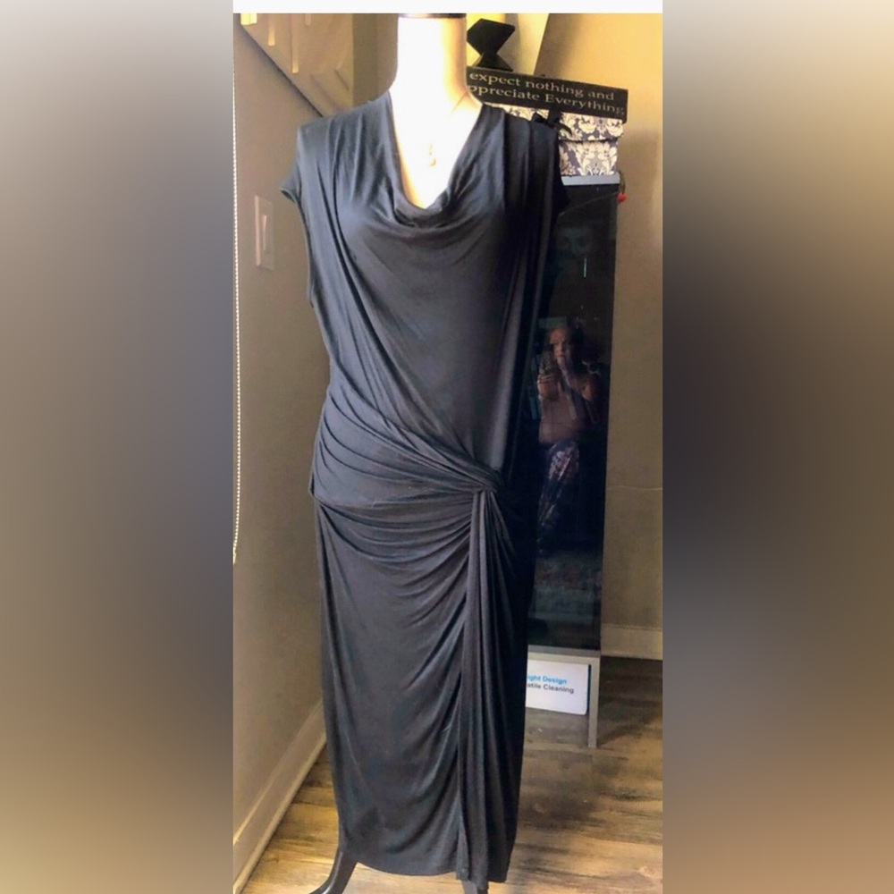 NWT Fever Cowl Neck Twisted Knot Midi Dress - Sz 10